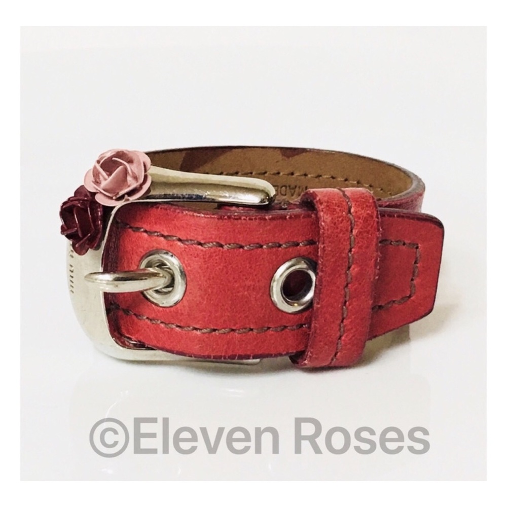 Miu Miu Leather Buckle Bracelet